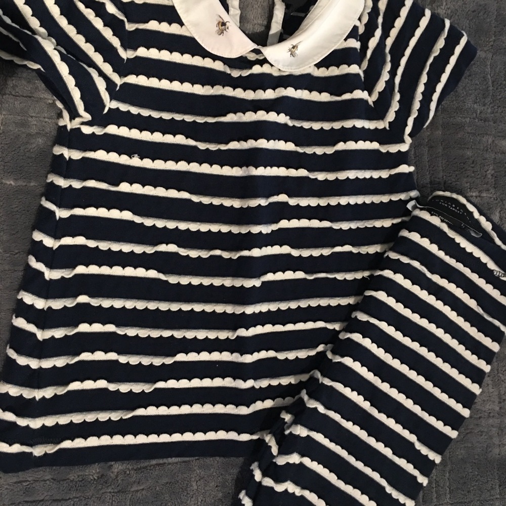 Baby navy with ruffle top and bottom
